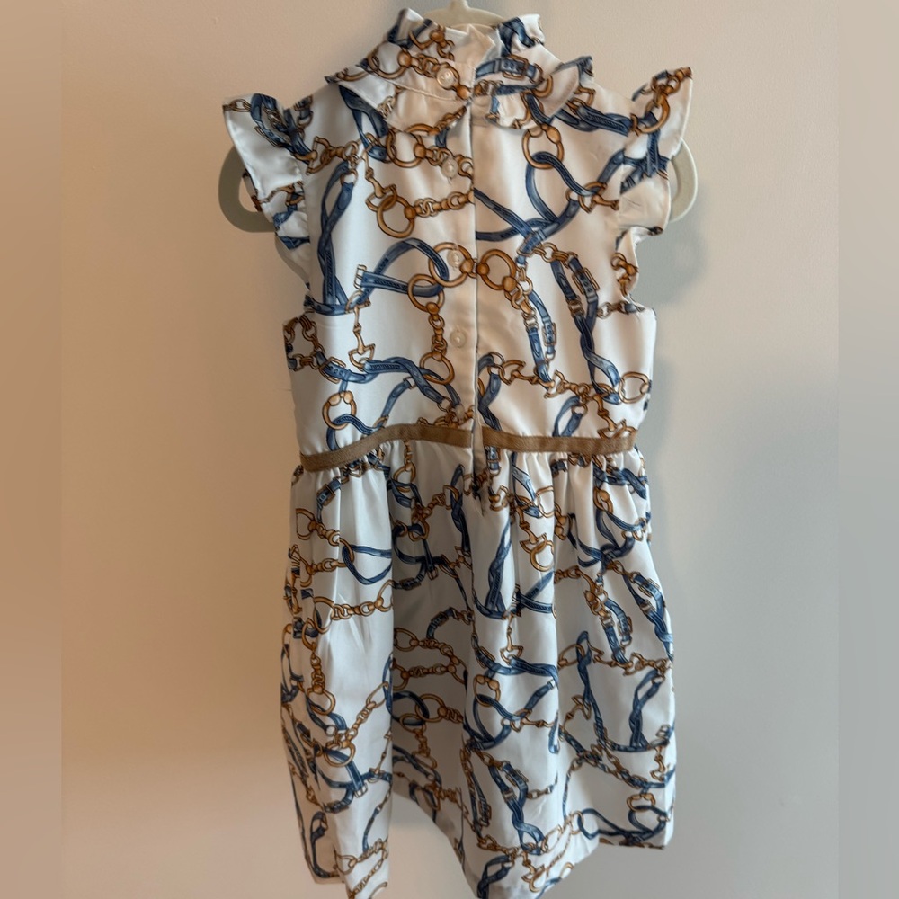 Janie and Jack formal Stylish Chain Print Kids Dress size 5 - Picture 4 of 6